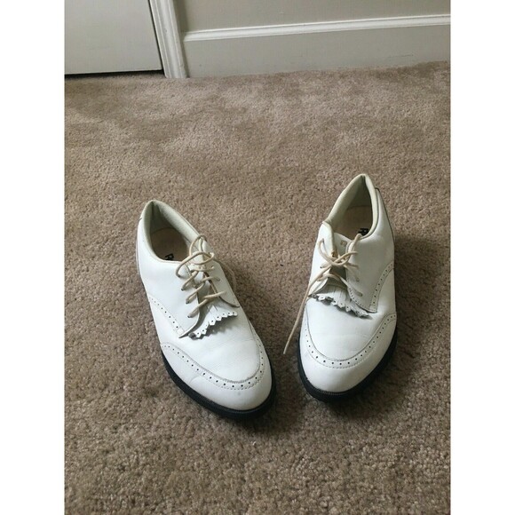 Reebok Other - Vintage Reebok Men's Leather Golf Shoes Size 6.5 Metal Spikes White Cleats